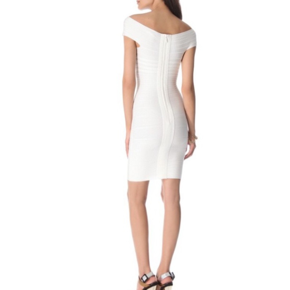 Herve Leger Sz M ivory off the shoulder dress